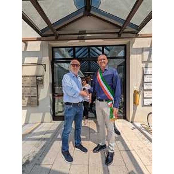 L'assessore regionale Riccardo Riccardi e il sindaco di San Canzian d'Isonzo Claudio Fratta - L'assessore regionale Riccardo Riccardi e il sindaco di San Canzian d'Isonzo Claudio Fratta