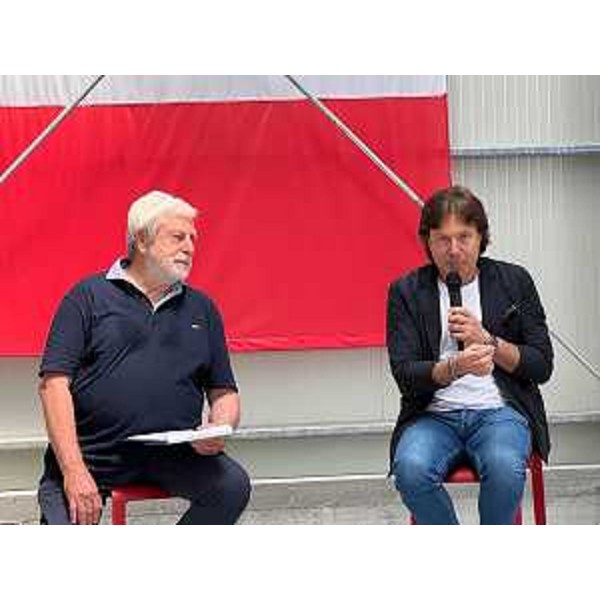 L'assessore regionale Sergio Emidio Bini con il presidente della Fondazione Lualdi aerospazio, Gabriele Lualdi. - L'assessore regionale Sergio Emidio Bini con il presidente della Fondazione Lualdi aerospazio, Gabriele Lualdi.