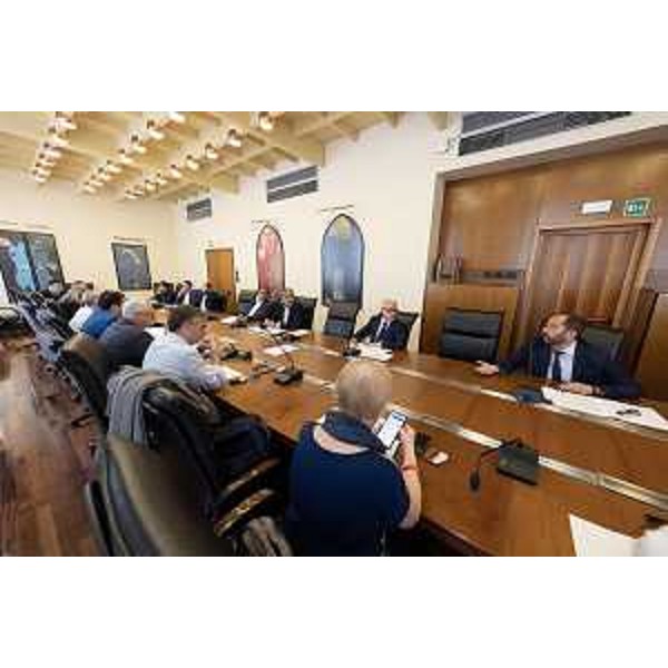 L'intervento di Claudio Giacomelli (FdI) durante la seduta dei Capigruppo - L'intervento di Claudio Giacomelli (FdI) durante la seduta dei Capigruppo