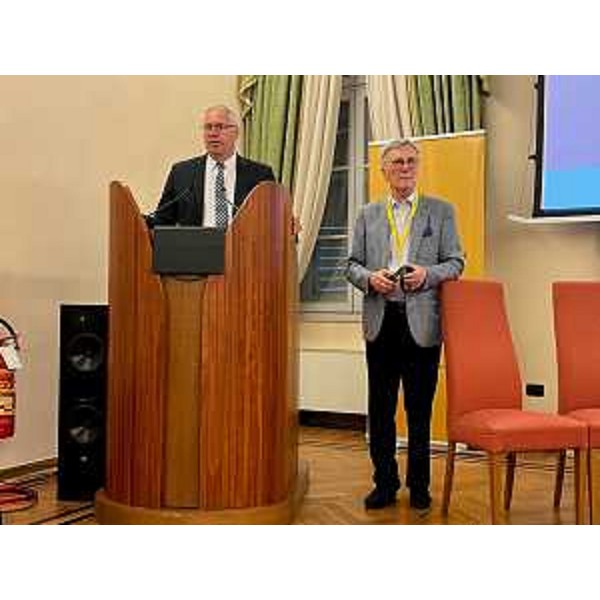 L'intervento del presidente del Cr Fvg, Mauro Bordin, insieme a Paolo Petiziol - L'intervento del presidente del Cr Fvg, Mauro Bordin, insieme a Paolo Petiziol