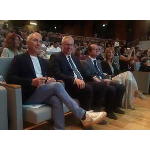 Il consigliere regionale Roberto Novelli, il presdente Mauro Bordin, l'assessore Mario Anzil, la sindaca Laura Giorgi - Il consigliere regionale Roberto Novelli, il presdente Mauro Bordin, l'assessore Mario Anzil, la sindaca Laura Giorgi