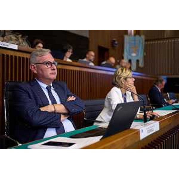 Il presidente della I Commissione, Alessandro Basso, insieme all'assessore Fvg alle Finanze, Barbara Zilli - Il presidente della I Commissione, Alessandro Basso, insieme all'assessore Fvg alle Finanze, Barbara Zilli