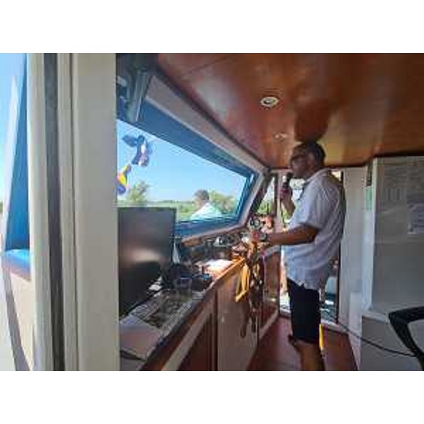 L'inaugurazione della linea marittima Aquileia-Grado sul battello Santa Maria gestito dall'Azienda provinciale trasporti (Apt). - L'inaugurazione della linea marittima Aquileia-Grado sul battello Santa Maria gestito dall'Azienda provinciale trasporti (Apt).