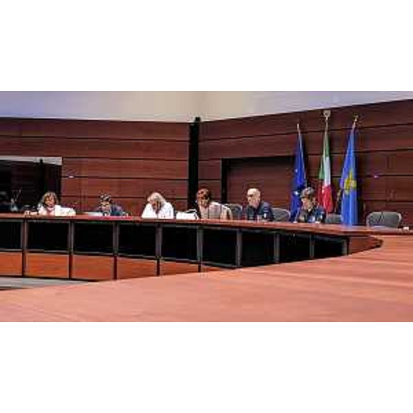 Lassessore regionale con delega alla Protezione civile del Friuli Venezia Giulia Riccardo Riccardi nella sala Ottagonale della Protezione civile - Lassessore regionale con delega alla Protezione civile del Friuli Venezia Giulia Riccardo Riccardi nella sala Ottagonale della Protezione civile