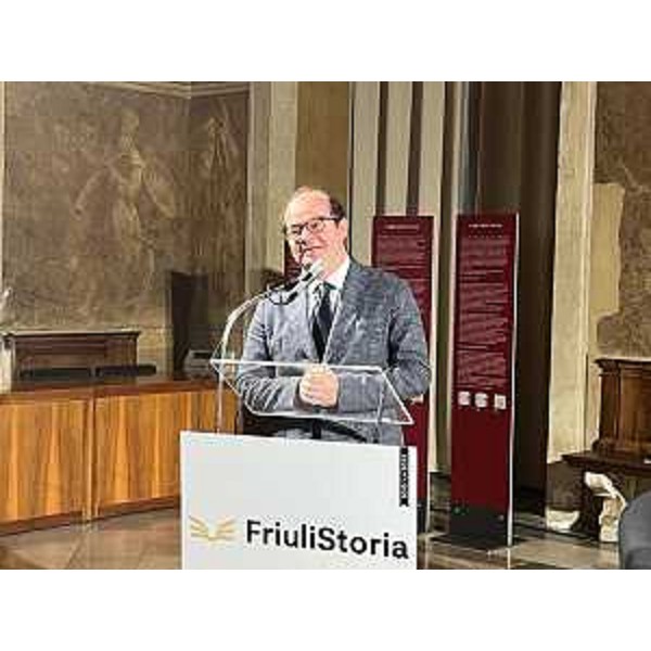L'intervento del vicegovernatore e assessore alla Cultura del Friuli Venezia Giulia, Mario Anzil, in occasione del Premio Friuli Storia. - L'intervento del vicegovernatore e assessore alla Cultura del Friuli Venezia Giulia, Mario Anzil, in occasione del Premio Friuli Storia.