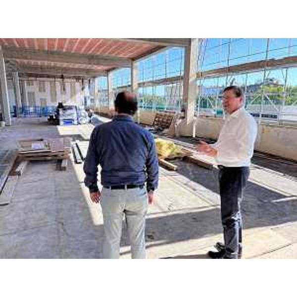 Un momento della visita al Trieste Campus, la cittadella sportiva che sta sorgendo in via Locchi. - Un momento della visita al Trieste Campus, la cittadella sportiva che sta sorgendo in via Locchi.