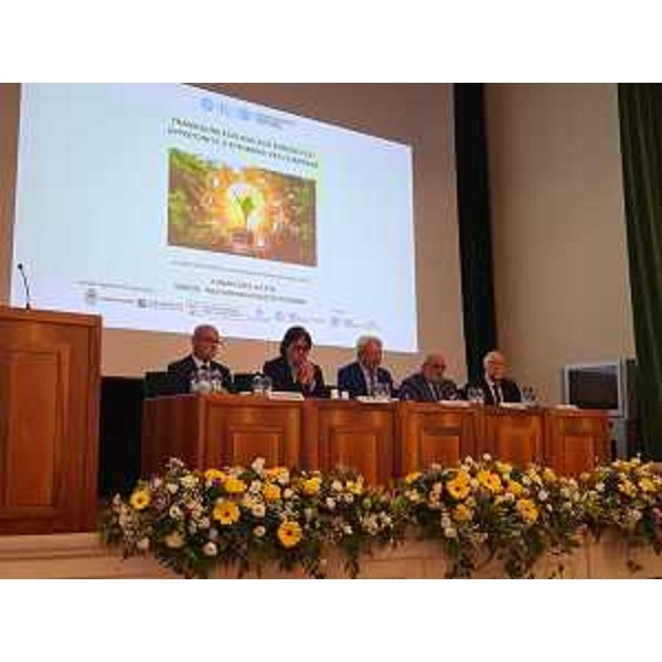 L'assessore regionale alle Attività produttive e turismo Sergio Emidio Bini (il secondo da sinistra) durante il convegno "Transizione ecologica ed energetica: opportunità e strumenti per le imprese" - L'assessore regionale alle Attività produttive e turismo Sergio Emidio Bini (il secondo da sinistra) durante il convegno "Transizione ecologica ed energetica: opportunità e strumenti per le imprese"