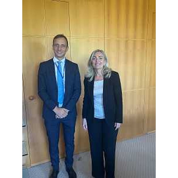 Il governatore Massimilano Fedriga con l'ambasciatrice italiana negli Stati Uniti Mariangela Zappia - Il governatore Massimilano Fedriga con l'ambasciatrice italiana negli Stati Uniti Mariangela Zappia