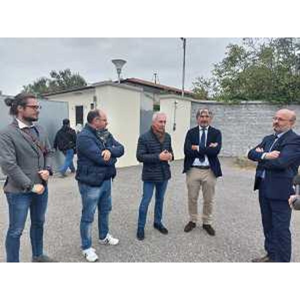 Roberto Novelli (FI), al centro, in occasione del sopralluogo a Gradisca d'Isonzo - Roberto Novelli (FI), al centro, in occasione del sopralluogo a Gradisca d'Isonzo