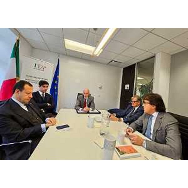 Una fase dell'incontro svoltosi nella sede dell'Ice di Chicago alla presenza dell'assessore regionale alle Attività produttive Sergio Emidio Bini - Una fase dell'incontro svoltosi nella sede dell'Ice di Chicago alla presenza dell'assessore regionale alle Attività produttive Sergio Emidio Bini