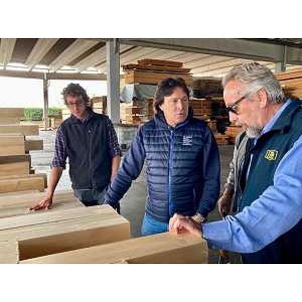 L'assessore alle Attività produttive Sergio Emidio Bini all'interno dello stabilimento di San Pier d'Isonzo della Domini Legnami. - L'assessore alle Attività produttive Sergio Emidio Bini all'interno dello stabilimento di San Pier d'Isonzo della Domini Legnami.