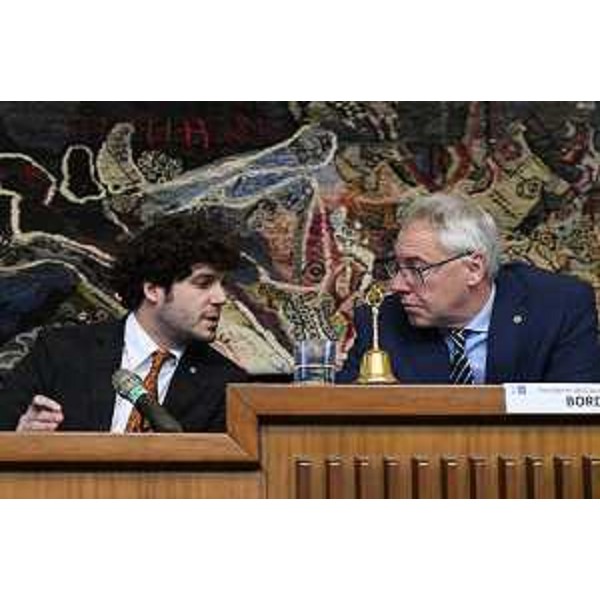 Il consigliere Simone Polesello (Fp) e il presidente del Cr Fvg, Mauro Bordin - Il consigliere Simone Polesello (Fp) e il presidente del Cr Fvg, Mauro Bordin