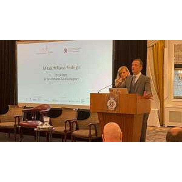 Il governatore del Friuli Venezia Giulia Massimiliano Fedriga a Londra alla prima edizione del Moving to Italy - Il governatore del Friuli Venezia Giulia Massimiliano Fedriga a Londra alla prima edizione del Moving to Italy