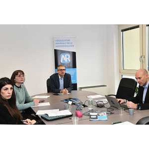 Un momento dell'incontro nella sede operativa di Amped Software nell'Area Science Park di Trieste - Un momento dell'incontro nella sede operativa di Amped Software nell'Area Science Park di Trieste