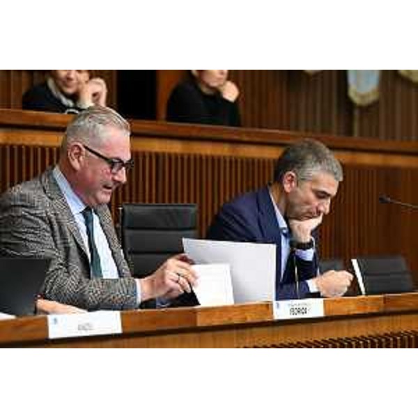 Il presidente della I Commissione integrata, Alessandro Basso (FdI), insieme all'assessore regionale Pierpaolo Roberti - Il presidente della I Commissione integrata, Alessandro Basso (FdI), insieme all'assessore regionale Pierpaolo Roberti 