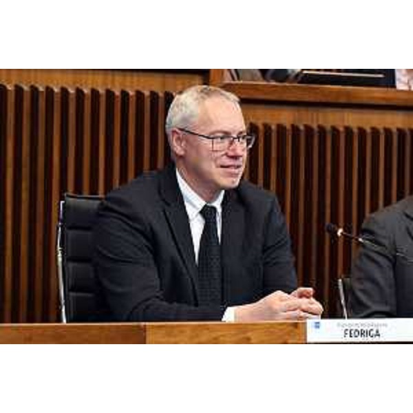Mauro Bordin, presidente del Consiglio regionale Fvg, durante la conferenza stampa - Mauro Bordin, presidente del Consiglio regionale Fvg, durante la conferenza stampa