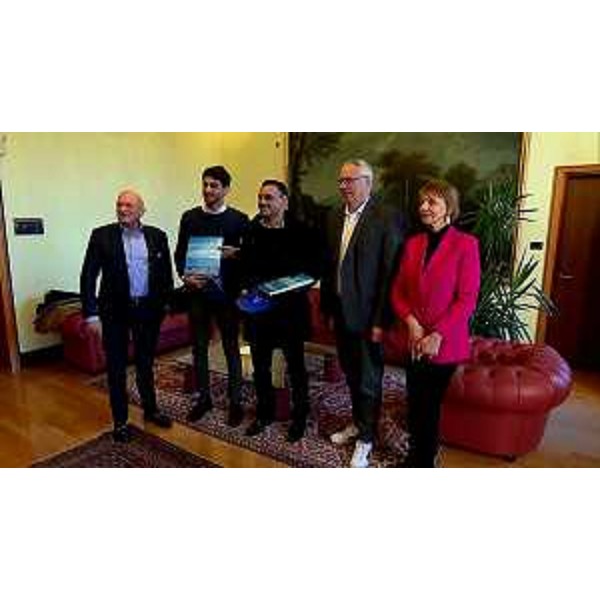 Loris Basso, Michele De Bona, Giovanni Freschi, il presidente Mauro Bordin e Flavia Brunetto - Loris Basso, Michele De Bona, Giovanni Freschi, il presidente Mauro Bordin e Flavia Brunetto