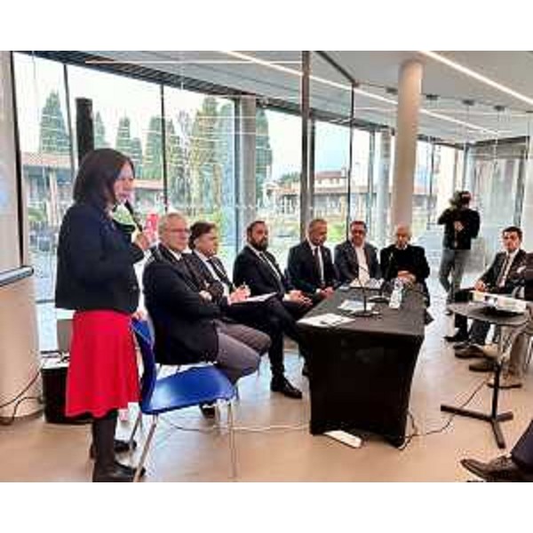 Un momento della conferenza stampa ad Aquileia - Un momento della conferenza stampa ad Aquileia