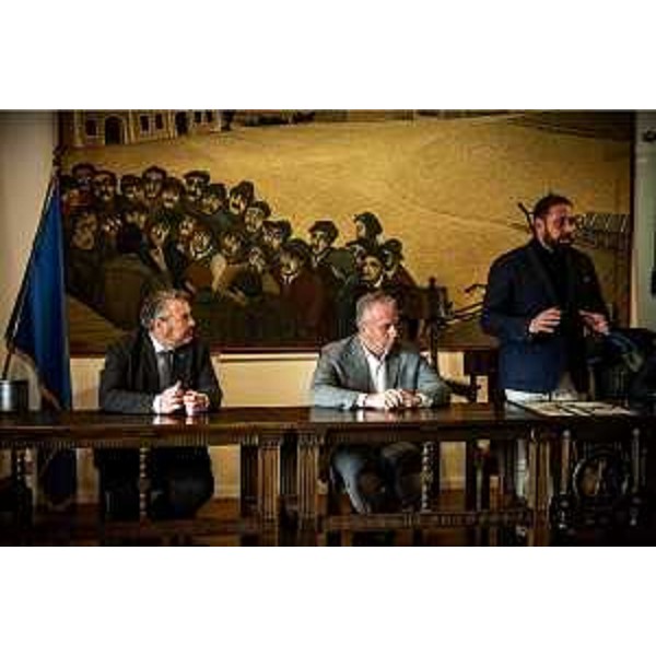 Da sinistra Bernardis, presidente della V Commissione, Corciulo e Zorino - Da sinistra Bernardis, presidente della V Commissione, Corciulo e Zorino