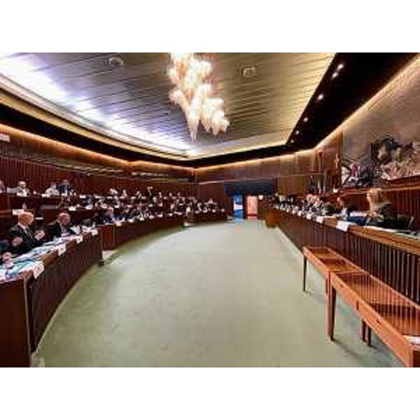 L'Aula del Consilgio ha ospitato i lavori della Convenzione per il rafforzamento dell'Ince a cui partecipano i delegati dei 18 Paesi che ne fanno parte. - L'Aula del Consilgio ha ospitato i lavori della Convenzione per il rafforzamento dell'Ince a cui partecipano i delegati dei 18 Paesi che ne fanno parte.