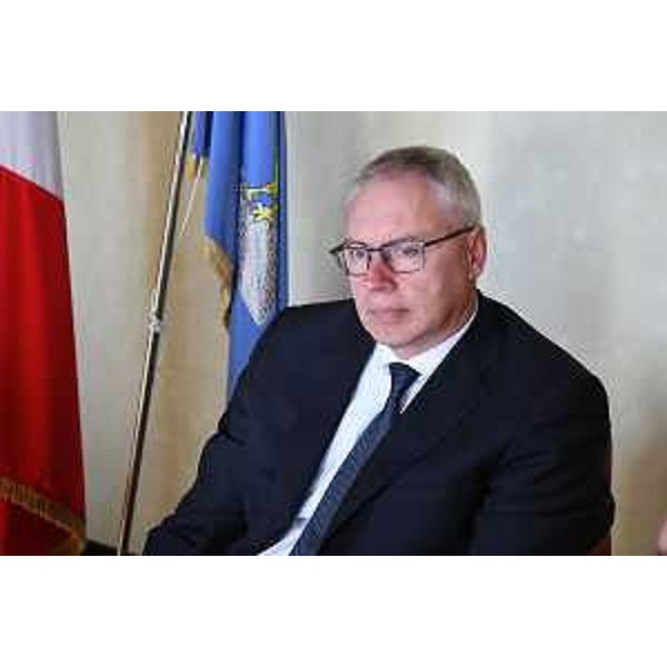 Il presidente Bordin durante la cerimonia di consegna - Il presidente Bordin durante la cerimonia di consegna