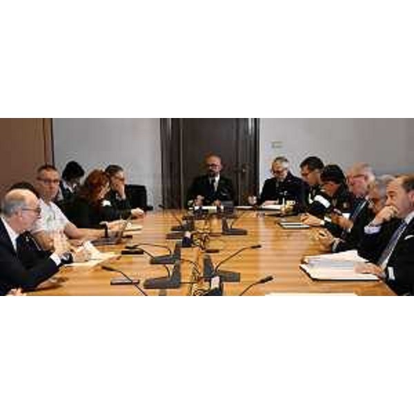 L'assessore regionale Riccardo Riccardi mentre interviene davanti al Gruppo di monitoraggio - L'assessore regionale Riccardo Riccardi mentre interviene davanti al Gruppo di monitoraggio