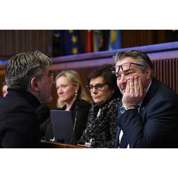 Diego Bernardis (Fp), presidente della Quinta, con Antonio Calligaris (Lega) - Diego Bernardis (Fp), presidente della Quinta, con Antonio Calligaris (Lega)