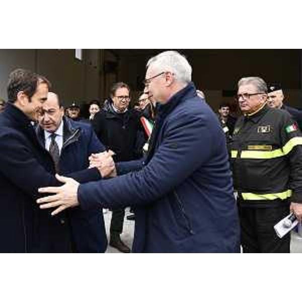 Il governatore Massimiliano Fedriga assieme al presidente del Consiglio regionale Mauro Bordin durante la cerimonia - Il governatore Massimiliano Fedriga assieme al presidente del Consiglio regionale Mauro Bordin durante la cerimonia