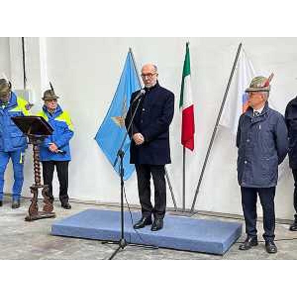 L'intervento dell'assessore regionale con delega alla Protezione civile, Riccardo Riccardi. - L'intervento dell'assessore regionale con delega alla Protezione civile, Riccardo Riccardi.