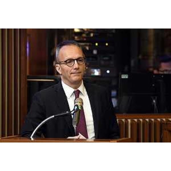 Il vicepresidente del Cr Fvg, Francesco Russo, durante il convengo su IA - Il vicepresidente del Cr Fvg, Francesco Russo, durante il convengo su IA