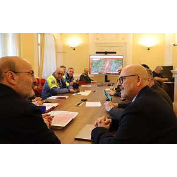 L'assessore Sebastiano Callari al travolo del Ccs in prefettura a Gorizia - L'assessore Sebastiano Callari al travolo del Ccs in prefettura a Gorizia 