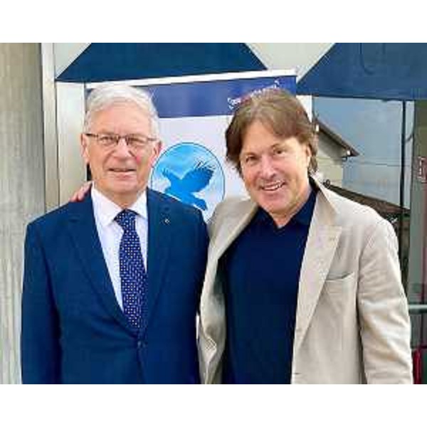 Bini con il presidente uscente Pezzarini - Bini con il presidente uscente Pezzarini