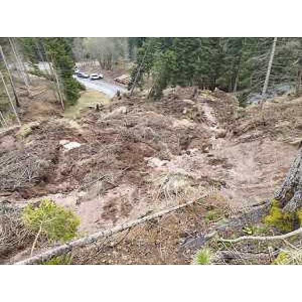 Un dettaglio della frana sulla strada per castel Valdajer a Ligosullo - Un dettaglio della frana sulla strada per castel Valdajer a Ligosullo