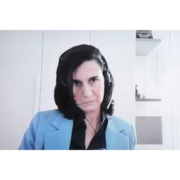 L'ingegnere Sara Falasco in videocollegamento durante l'illustrazione dello studio - L'ingegnere Sara Falasco in videocollegamento durante l'illustrazione dello studio 