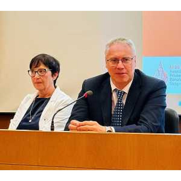 Un momento dell'intervento del presidente Bordin oggi a Udine - Un momento dell'intervento del presidente Bordin oggi a Udine