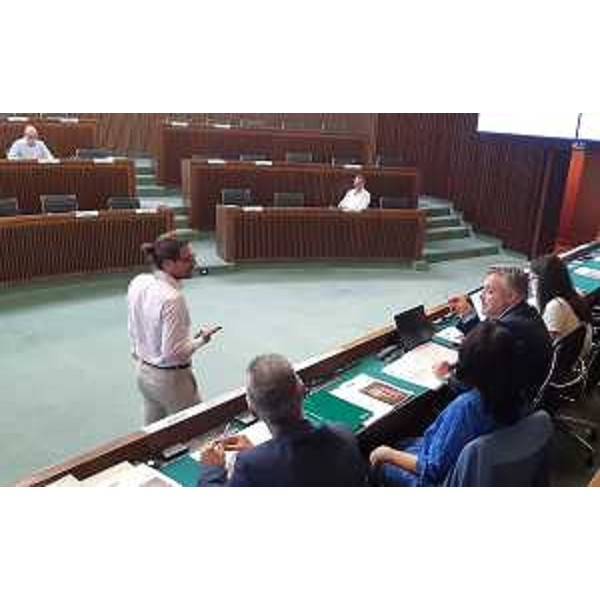 Carlo Galli (Fp), Enrico Bullian (Patto-Civica), Giuseppe Ghersinich (Lega), il presidente Diego Bernardis (Fp) - Carlo Galli (Fp), Enrico Bullian (Patto-Civica), Giuseppe Ghersinich (Lega), il presidente Diego Bernardis (Fp)
