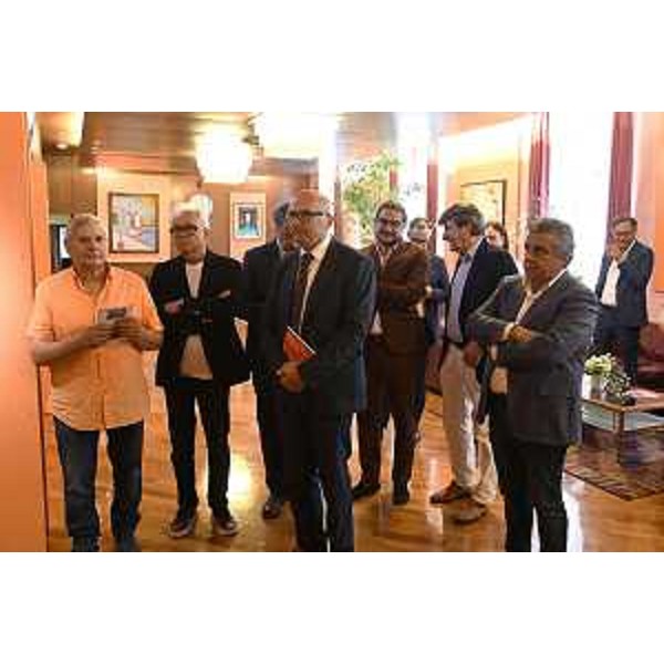 Alcuni dei presenti all'inaugurazione della mostra sulla Bisiacaria - Alcuni dei presenti all'inaugurazione della mostra sulla Bisiacaria