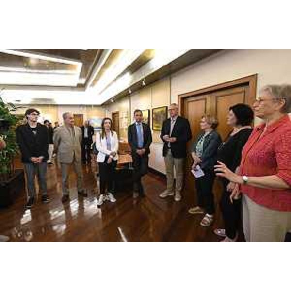 L'intervento del presidente del Cr Fvg, Mauro Bordin, affiancato dal governatore Fvg, Massimiliano Fedriga, all'inagurazione della mostra Antologica Ue Latisana-Bassa Friulana in Consiglio regionale - L'intervento del presidente del Cr Fvg, Mauro Bordin, affiancato dal governatore Fvg, Massimiliano Fedriga, all'inagurazione della mostra Antologica Ue Latisana-Bassa Friulana in Consiglio regionale