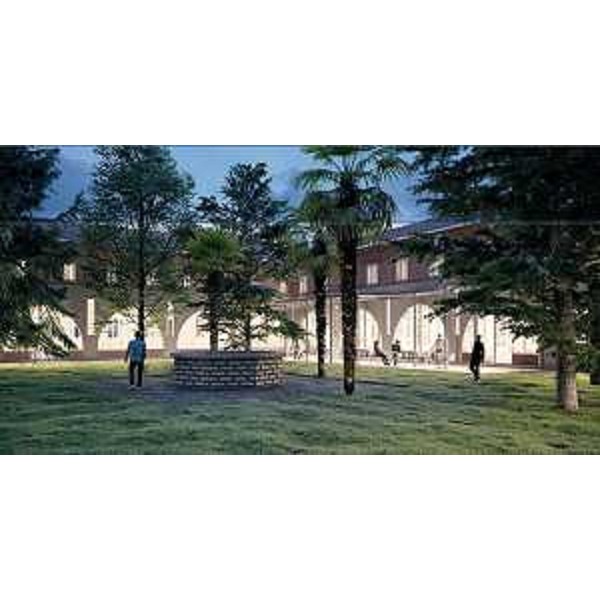 Il rendering del nuovo campus universitario nel chiostro ex Kolbe a Udine - Il rendering del nuovo campus universitario nel chiostro ex Kolbe a Udine