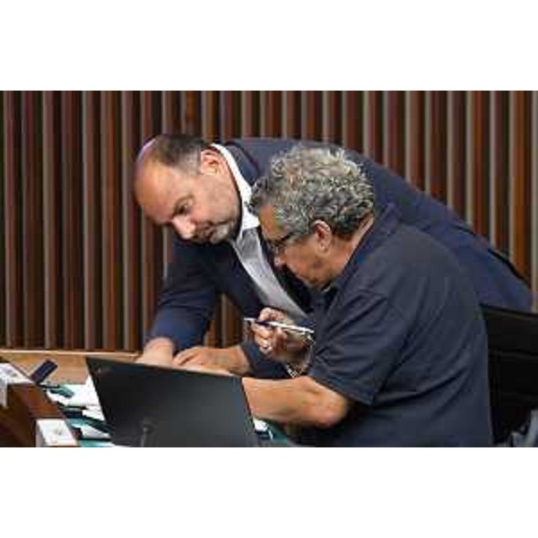 Da sinistra: Diego Moretti e Francesco Martines (Partito democratico) - Da sinistra: Diego Moretti e Francesco Martines (Partito democratico)