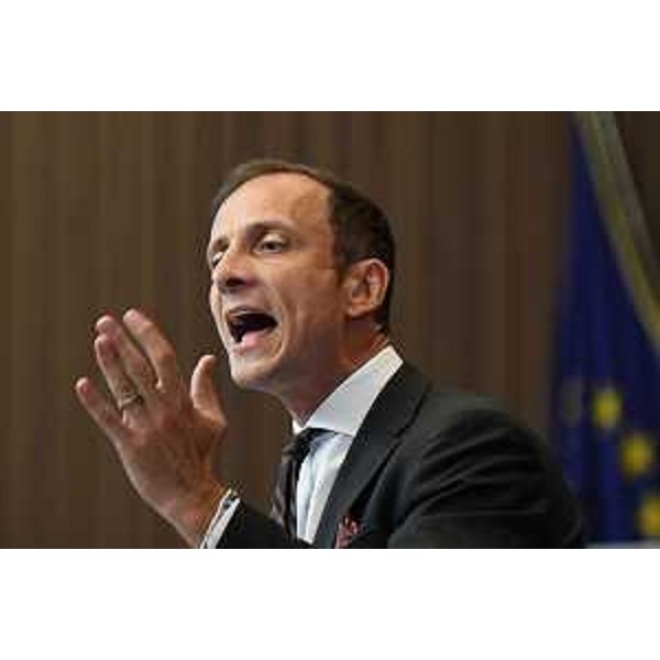Il governatore Fvg, Massimiliano Fedriga, durante il suo intervento - Il governatore Fvg, Massimiliano Fedriga, durante il suo intervento