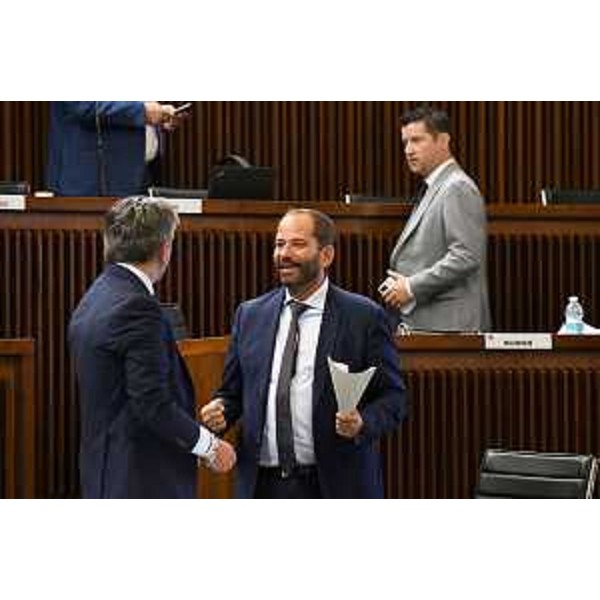 Claudio Giacomelli (FdI) con Antonio Calligaris (Lega) - Claudio Giacomelli (FdI) con Antonio Calligaris (Lega)
