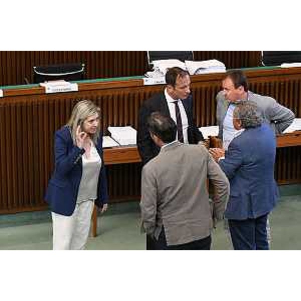 Discussioni in Aula nel corso di una pausa dei lavori - Discussioni in Aula nel corso di una pausa dei lavori