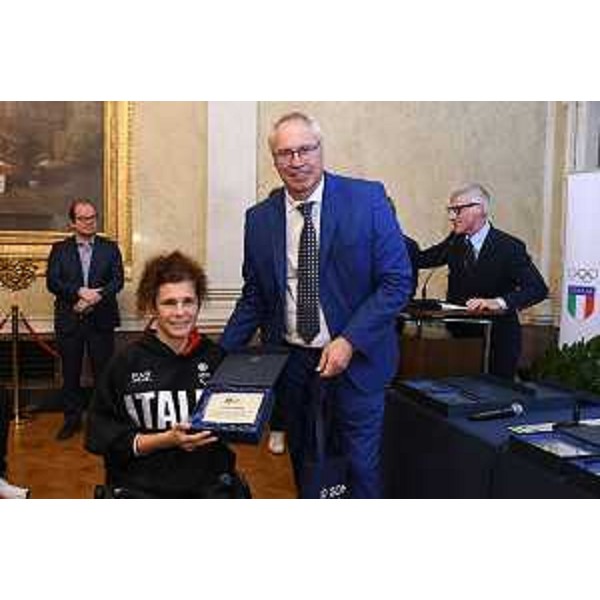 Mauro Bordin con la campionessa paralimpica Katia Aere - Mauro Bordin con la campionessa paralimpica Katia Aere 