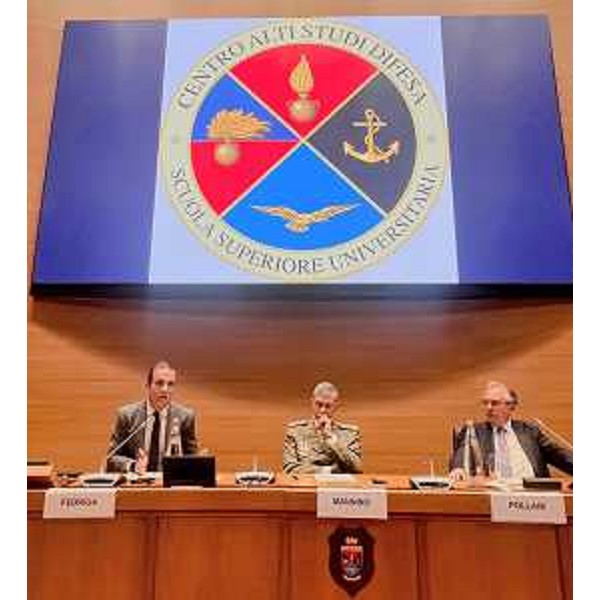 Il governatore del Friuli Venezia Giulia Massimiliano Fedriga nel corso della propria lectio magistralis, tenuta a Roma al Centro alti studi per la difesa. - Il governatore del Friuli Venezia Giulia Massimiliano Fedriga nel corso della propria lectio magistralis, tenuta a Roma al Centro alti studi per la difesa.
