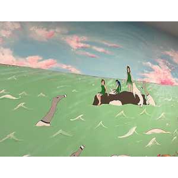 Una delle pareti dipinte nella Clinica di Chirurgia Maxillofacciale e Odontostomatologia dell'ospedale Maggiore di Trieste - Una delle pareti dipinte nella Clinica di Chirurgia Maxillofacciale e Odontostomatologia dell'ospedale Maggiore di Trieste