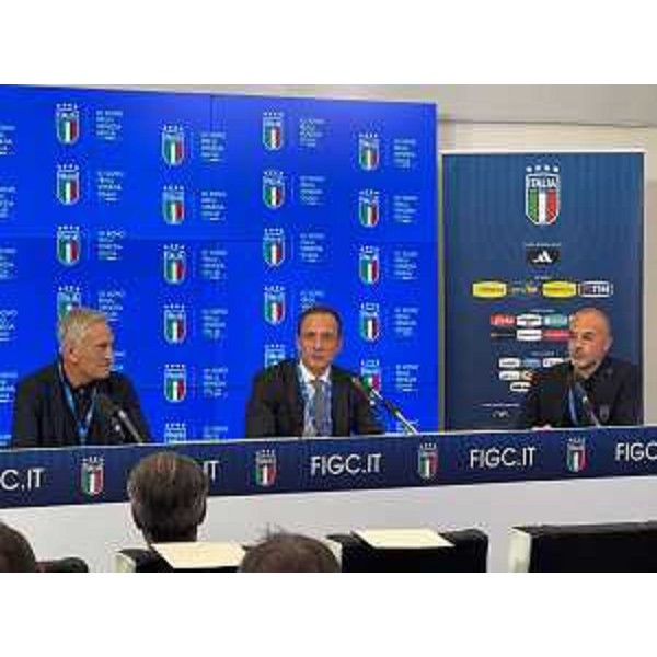 Un momento della presentazione della partnership con la Figc e la Nazionale. - Un momento della presentazione della partnership con la Figc e la Nazionale.