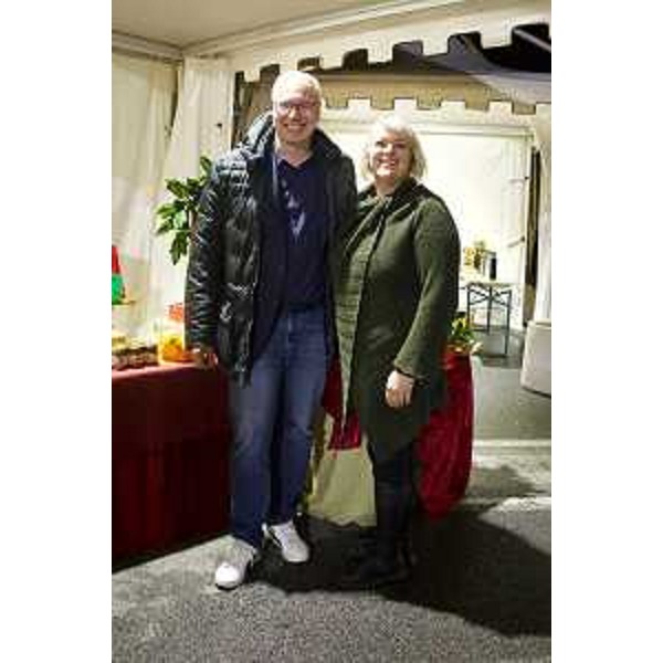 Il presidente Bordin con un'imprenditrice locale nella serata inaugurale della Fiera dei Sapori - Il presidente Bordin con un'imprenditrice locale nella serata inaugurale della Fiera dei Sapori