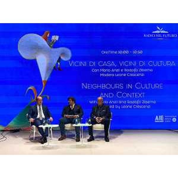 Il vicegovernatore Mario Anzil (a sinistra) alla Buchmesse di Francoforte. A destra il sindaco di Gorizia Rodolfo Ziberna, al centro il moderatore Leone Crescenzi - Il vicegovernatore Mario Anzil (a sinistra) alla Buchmesse di Francoforte. A destra il sindaco di Gorizia Rodolfo Ziberna, al centro il moderatore Leone Crescenzi