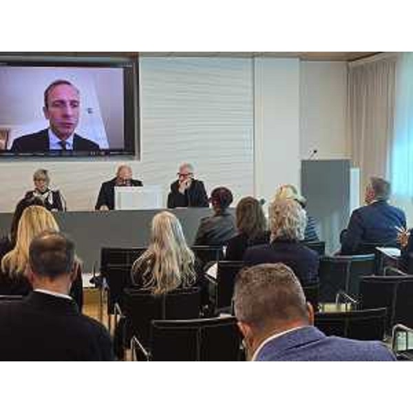 Un momento della conferenza stampa con il collegamento del governatore della Regione Fvg, Massimiliano Fedriga - Un momento della conferenza stampa con il collegamento del governatore della Regione Fvg, Massimiliano Fedriga